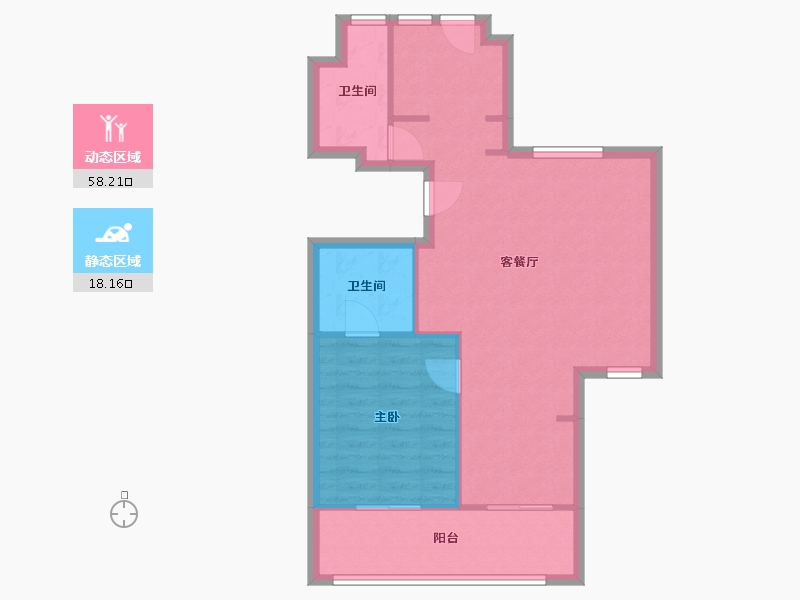 江苏省-苏州市-帝宝花园-67.28-户型库-动静分区