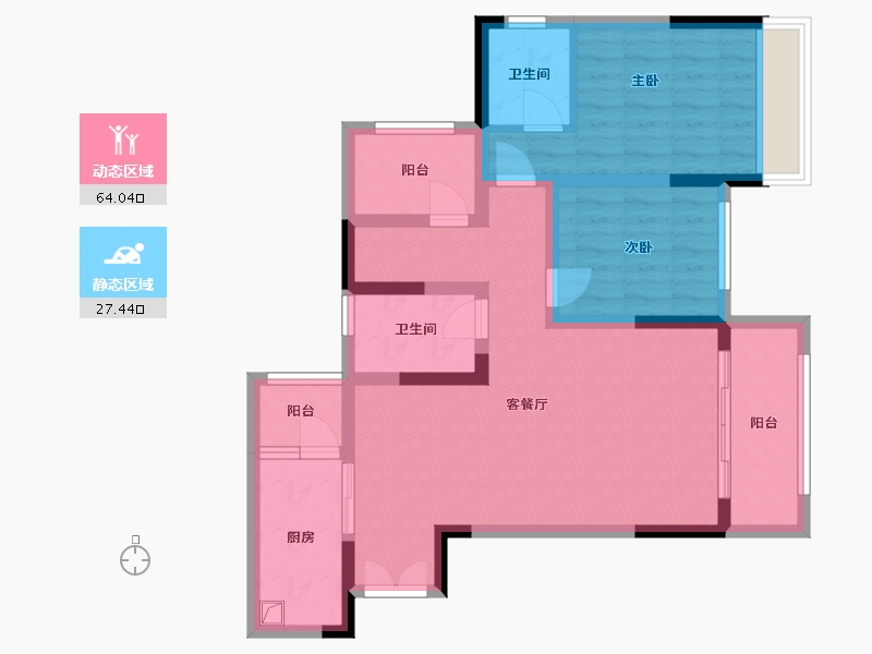 重庆-重庆市-中国摩-80.00-户型库-动静分区