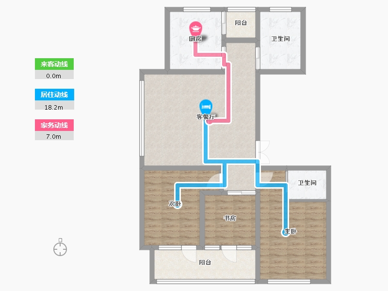 山东省-淄博市-淄博黄金城-105.60-户型库-动静线