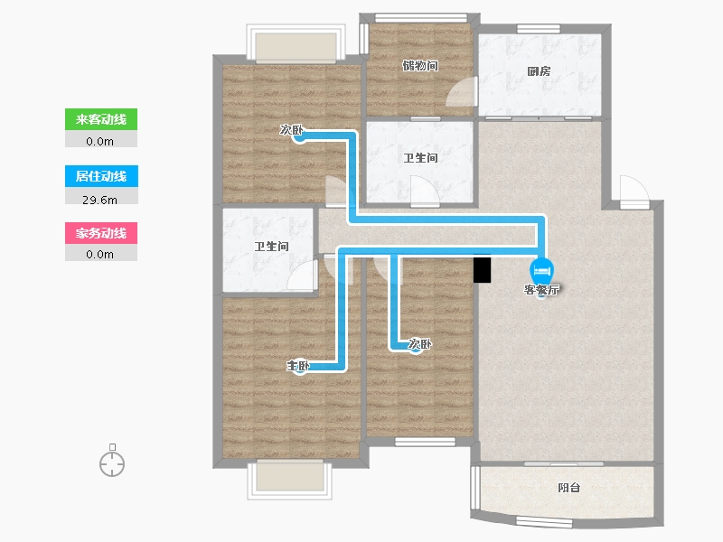 湖北省-武汉市-普天居贤院-134.00-户型库-动静线