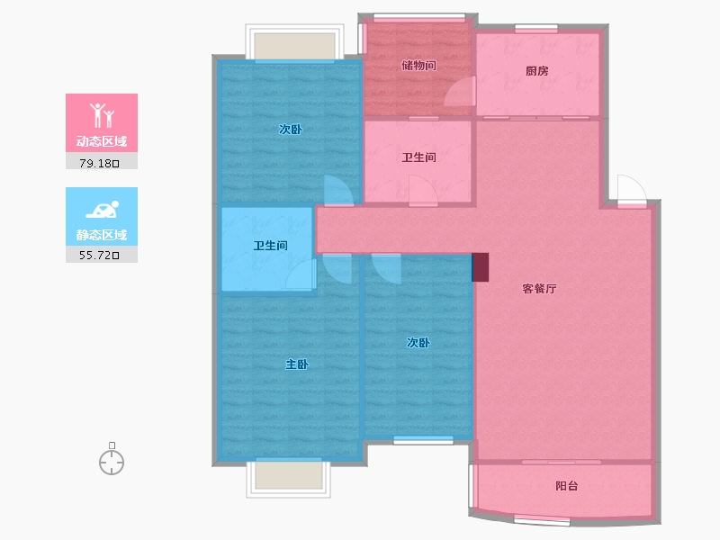 湖北省-武汉市-普天居贤院-134.00-户型库-动静分区