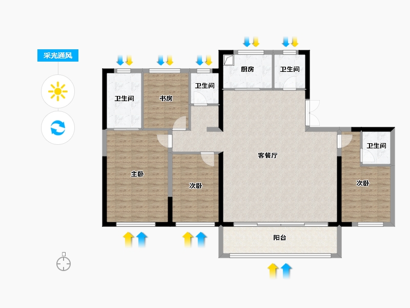 陕西省-西安市-中铁建西派樘樾-152.02-户型库-采光通风