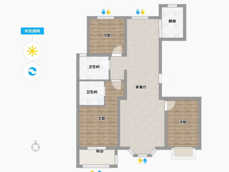 河北省-保定市-英伦名郡-95.73-户型库-采光通风