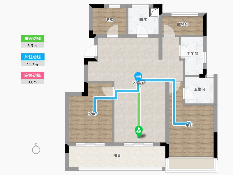 浙江省-湖州市-南林花苑-87.20-户型库-动静线