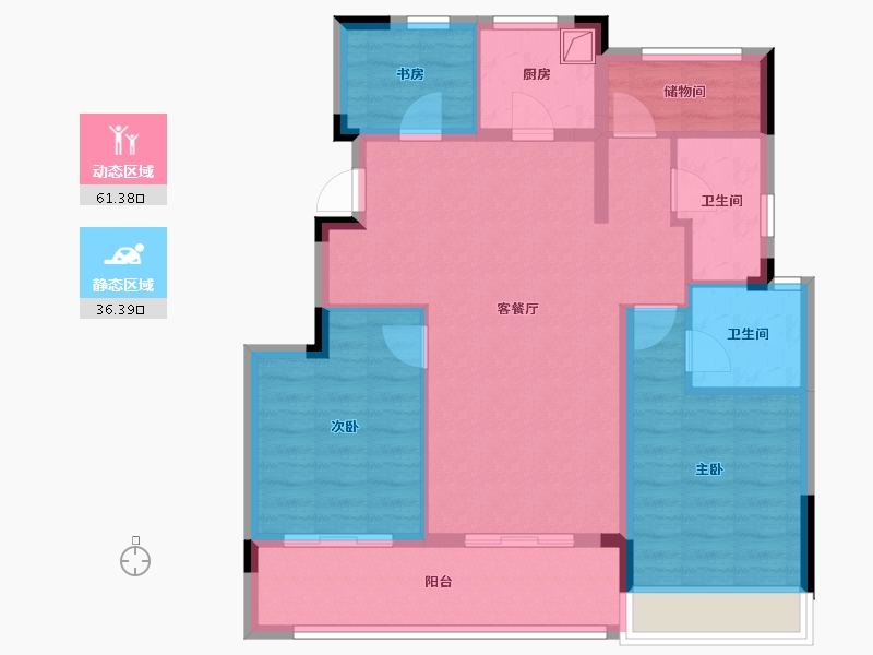 浙江省-湖州市-南林花苑-87.20-户型库-动静分区