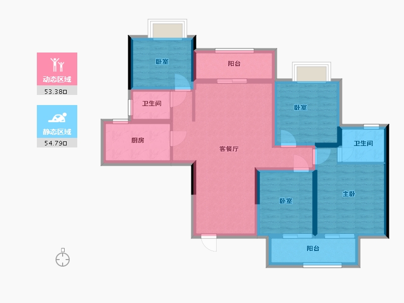 贵州省-遵义市-中钰海篁竹郡-110.00-户型库-动静分区