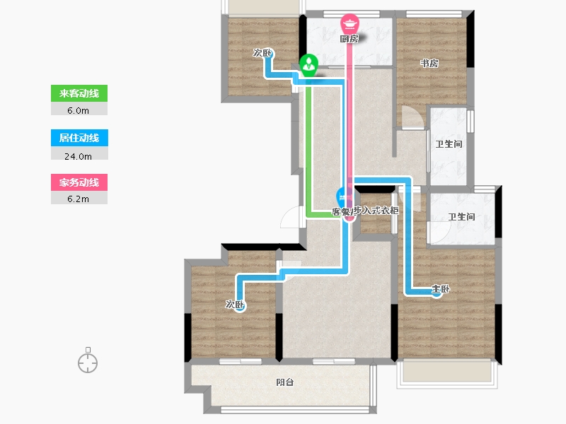 浙江省-绍兴市-华锦江樾府-104.00-户型库-动静线