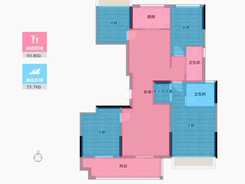 浙江省-绍兴市-华锦江樾府-104.00-户型库-动静分区