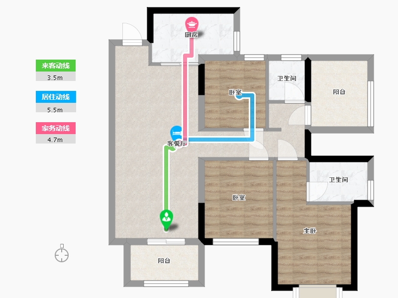 广西壮族自治区-南宁市-保利领秀广场-90.80-户型库-动静线