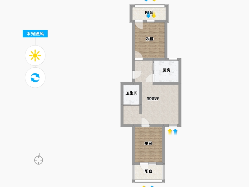 北京-北京市-车站南里-62.06-户型库-采光通风