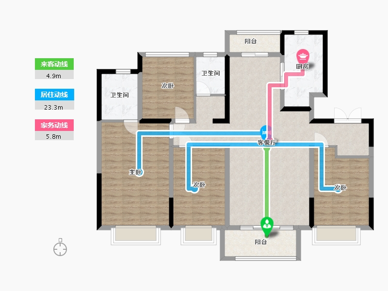 河北省-邢台市-美的公园天下-132.00-户型库-动静线