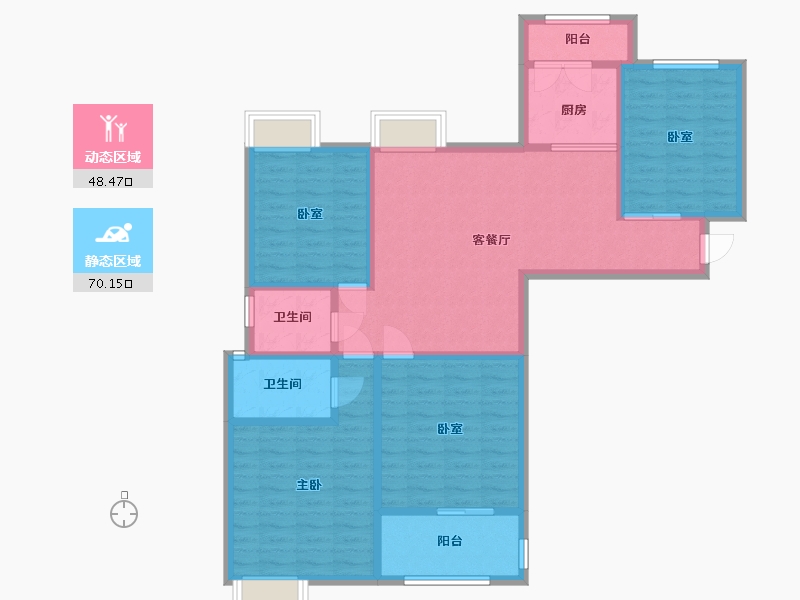 江苏省-无锡市-观山名筑-南区-101.82-户型库-动静分区