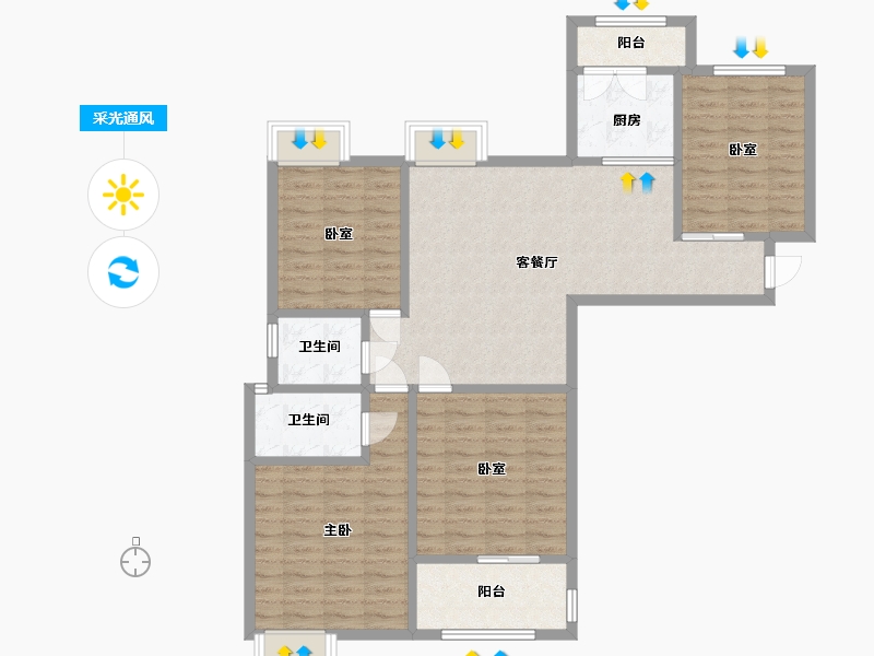 江苏省-无锡市-观山名筑-南区-101.82-户型库-采光通风