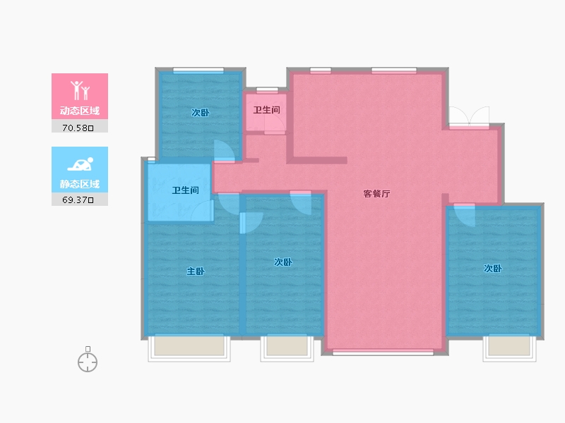 河南省-驻马店市-置地天中第一城上河苑-126.74-户型库-动静分区