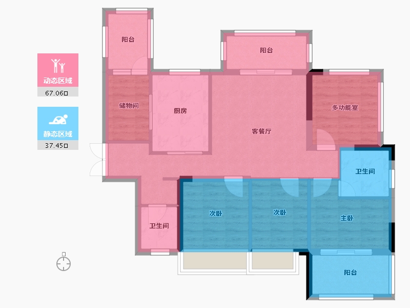 四川省-凉山彝族自治州-观澜府-90.34-户型库-动静分区