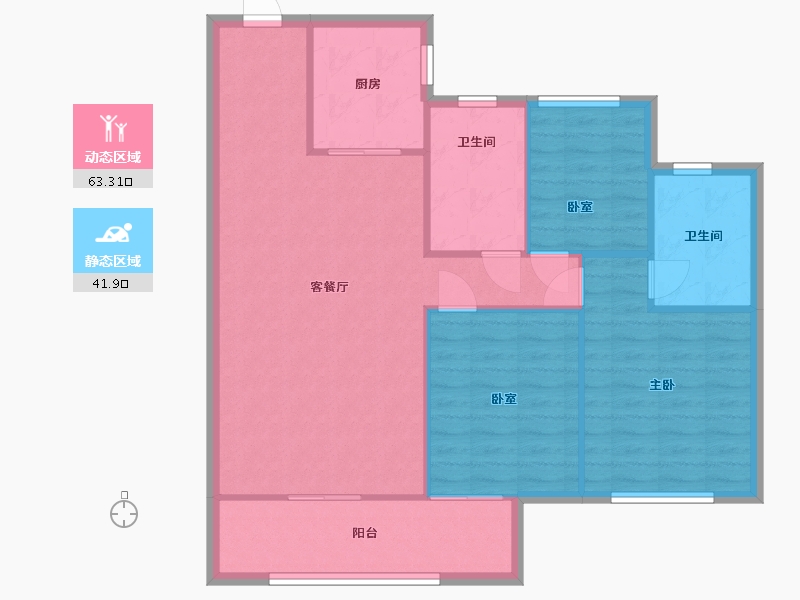 湖南省-长沙市-汉高学士府-98.00-户型库-动静分区