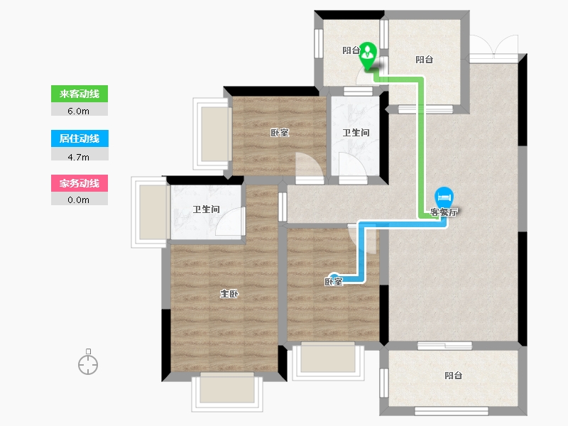 四川省-德阳市-卡地亚花园城-80.80-户型库-动静线