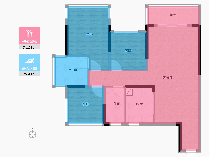 广西壮族自治区-贵港市-香格里拉-80.00-户型库-动静分区