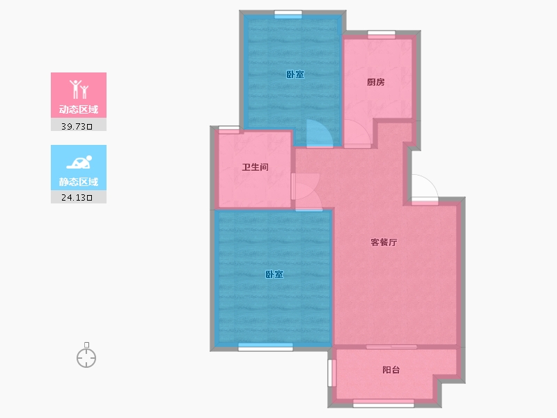 上海-上海市-鹤沙航城东茗苑-中区-58.06-户型库-动静分区