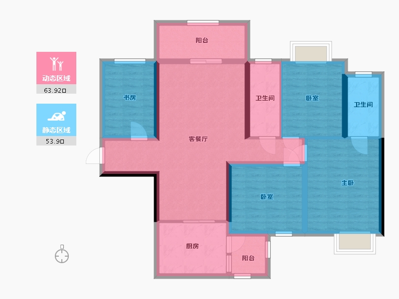 广西壮族自治区-桂林市-汇荣桂林桂林-东区-120.00-户型库-动静分区