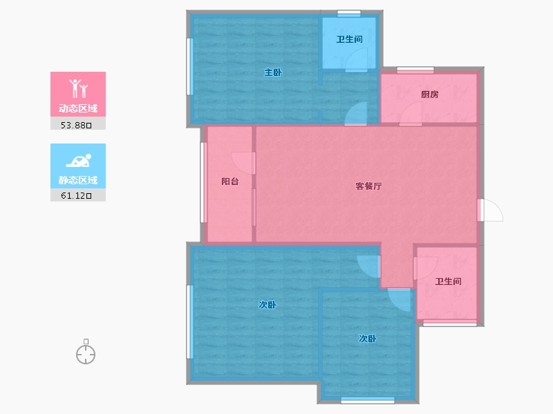 陕西省-西安市-兴隆鑫苑-105.00-户型库-动静分区