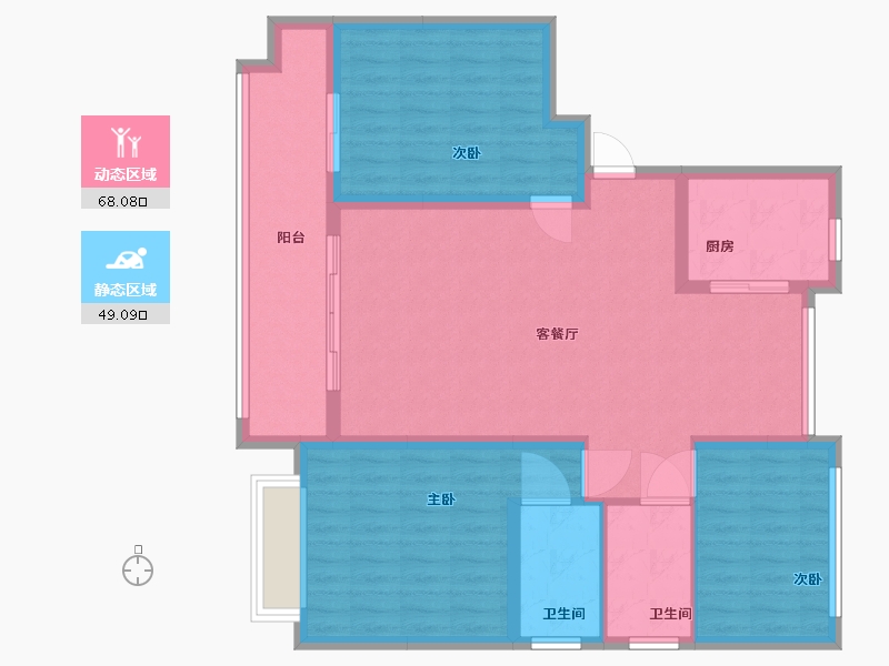 山东省-泰安市-盛世康园-105.78-户型库-动静分区