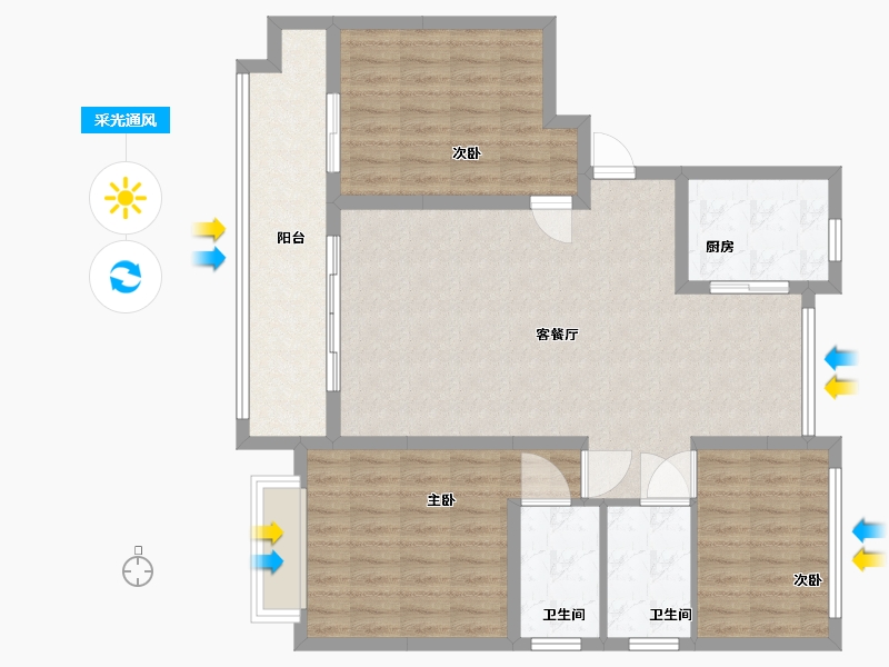 山东省-泰安市-盛世康园-105.78-户型库-采光通风