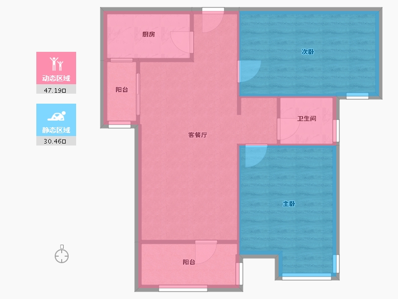 湖南省-长沙市-阳光城尚东湾青云苑-67.96-户型库-动静分区