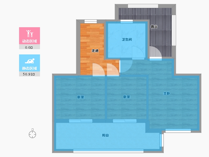 福建省-莆田市-涵江恒冠文昌府-57.20-户型库-动静分区