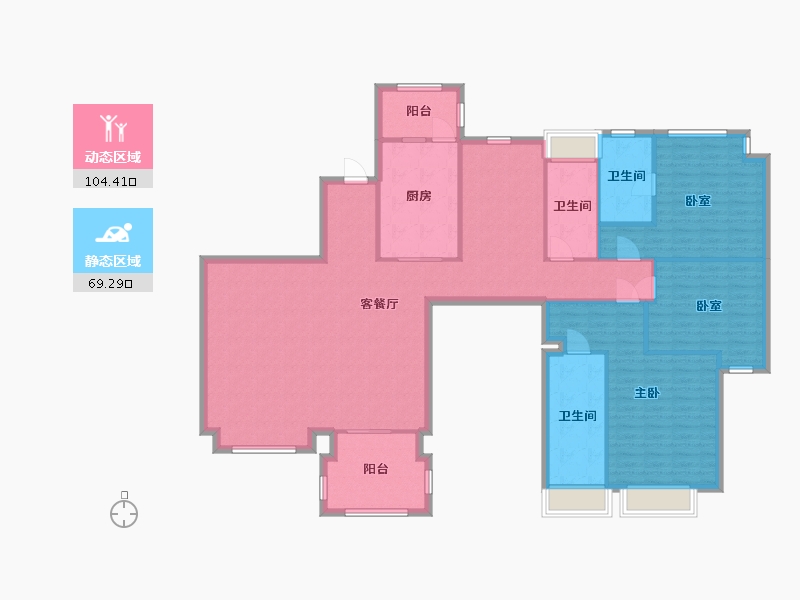 四川省-成都市-蔚蓝阁-A区-158.40-户型库-动静分区