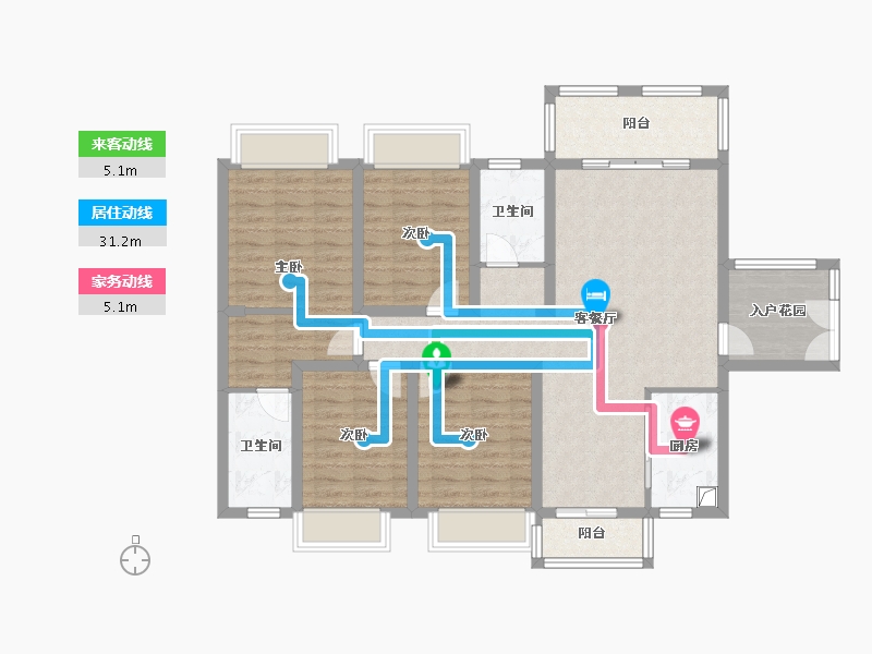 广西壮族自治区-南宁市-江南公路局宿舍-110.40-户型库-动静线