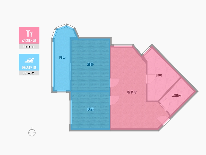 陕西省-西安市-飞天花园小区-72.00-户型库-动静分区