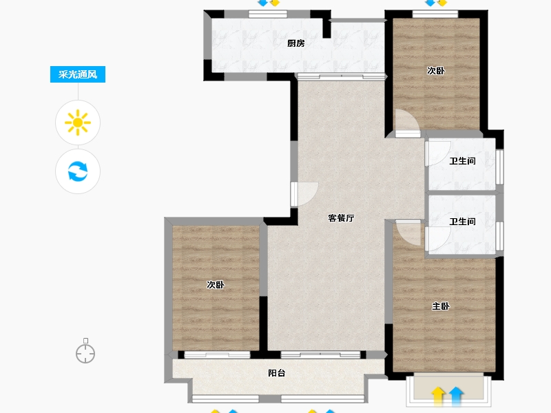 河南省-漯河市-昌建公园壹号院-94.19-户型库-采光通风