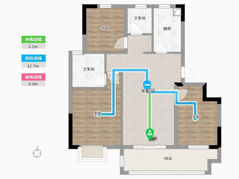 浙江省-宁波市-云颂府-80.00-户型库-动静线