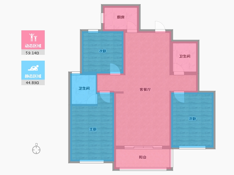 河北省-邢台市-宏屹国际城-92.48-户型库-动静分区