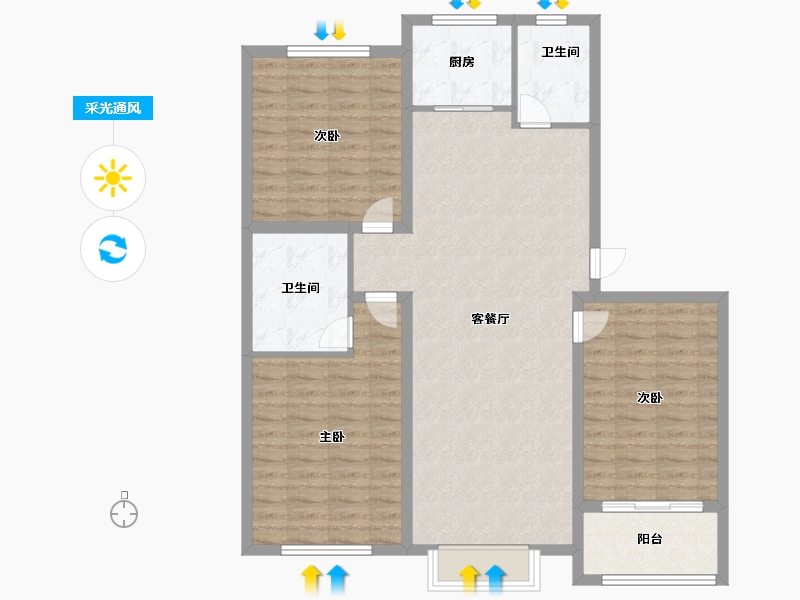 河北省-石家庄市-康城小区-108.00-户型库-采光通风