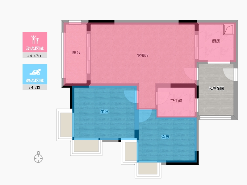 广东省-珠海市-翠湖苑(南区)-64.00-户型库-动静分区