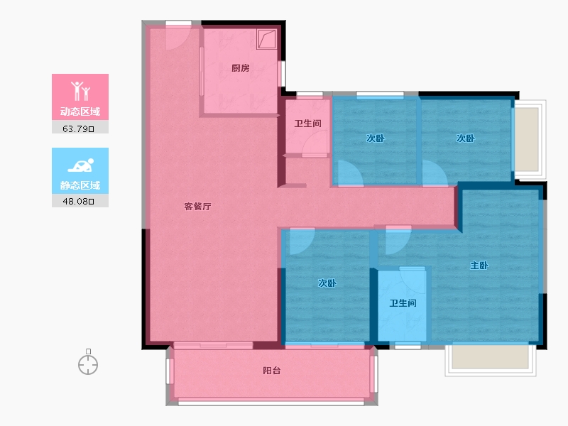 广西壮族自治区-南宁市-威宁青运村-100.80-户型库-动静分区