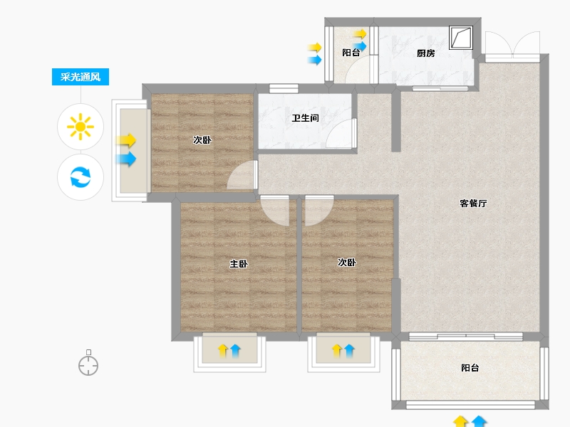 贵州省-贵阳市-贵汽霫苑-78.40-户型库-采光通风