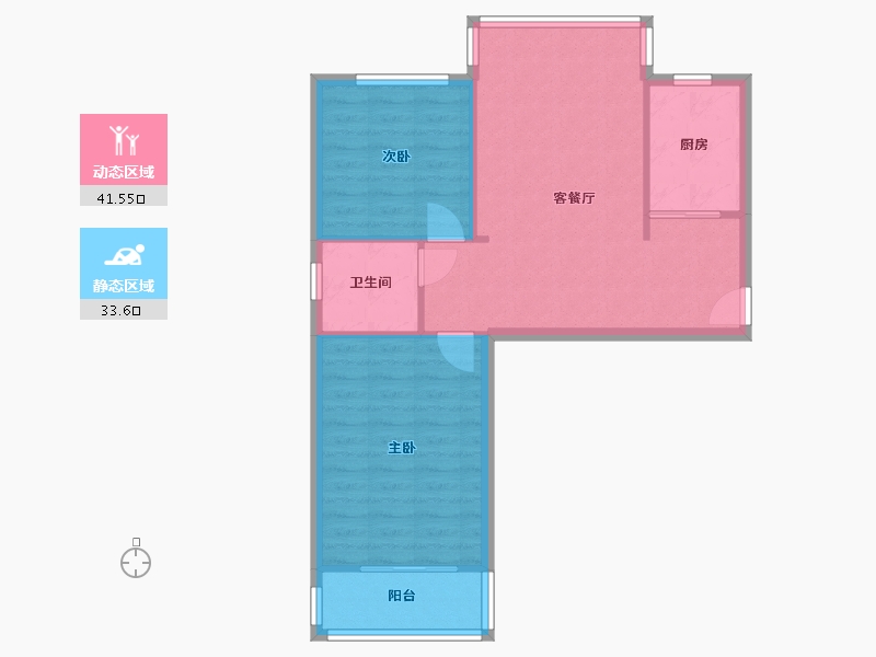 浙江省-杭州市-清风阳光苑-76.80-户型库-动静分区