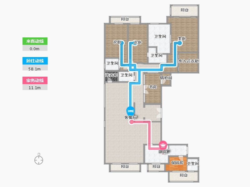 浙江省-杭州市-世华帝宝大厦-1幢-350.00-户型库-动静线