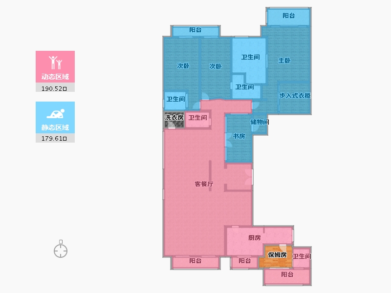 浙江省-杭州市-世华帝宝大厦-1幢-350.00-户型库-动静分区