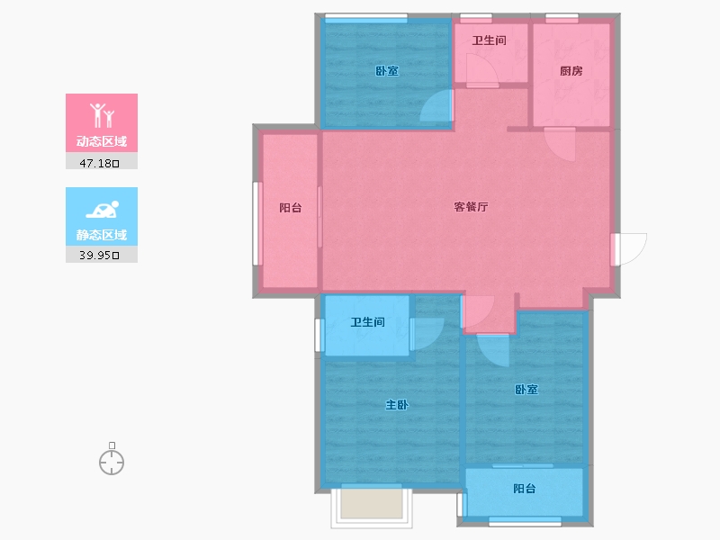 河南省-郑州市-汇泉西悦城2号院-78.75-户型库-动静分区