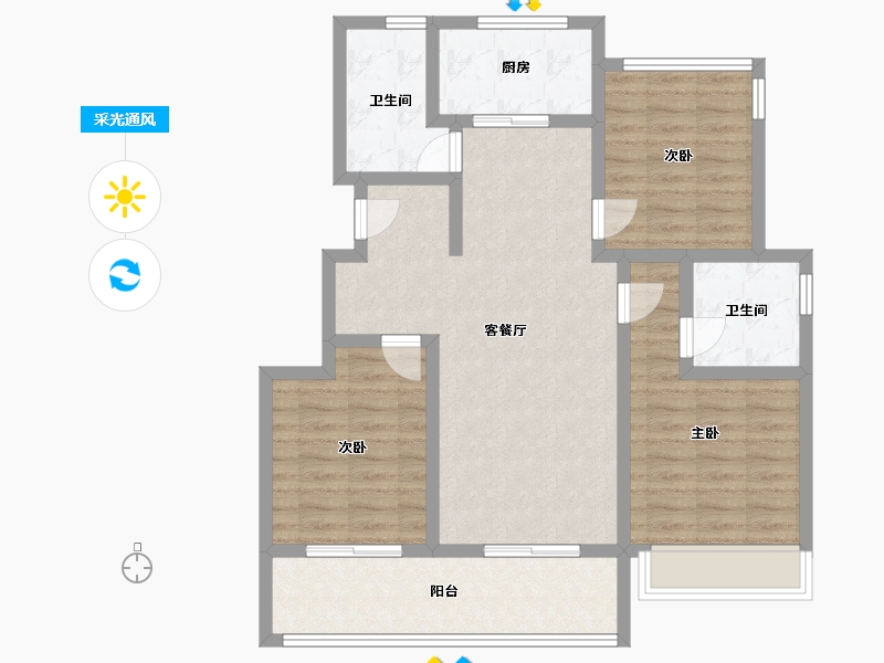 浙江省-杭州市-祥生云湖城-85.00-户型库-采光通风