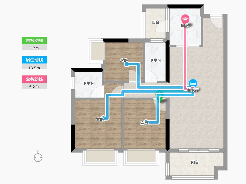 广东省-清远市-篁胜新城-84.00-户型库-动静线