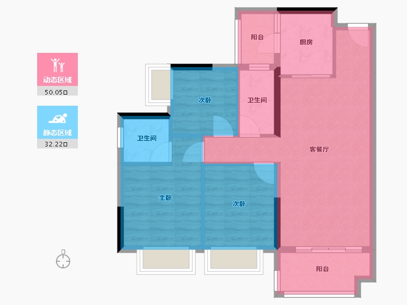 广东省-清远市-篁胜新城-84.00-户型库-动静分区