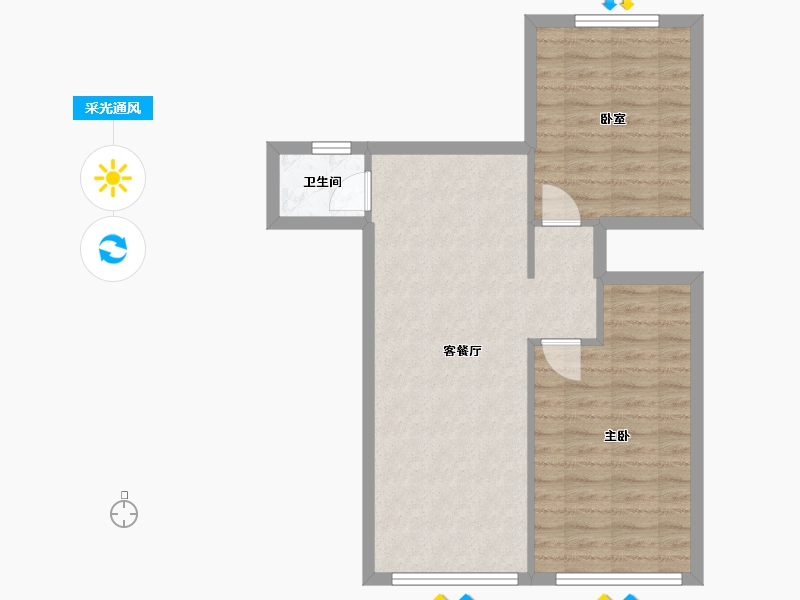 江苏省-南京市-傅厚岗小区-60.60-户型库-采光通风