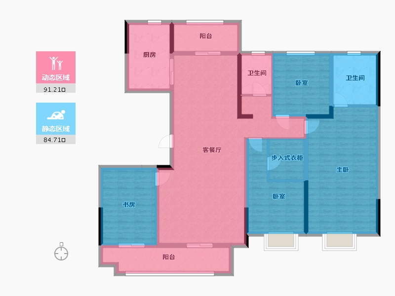 山东省-滨州市-龙山铭著-158.00-户型库-动静分区