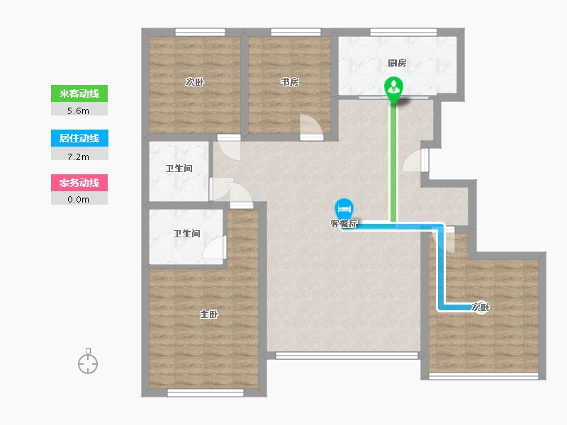 内蒙古自治区-赤峰市-万达佳苑-118.30-户型库-动静线