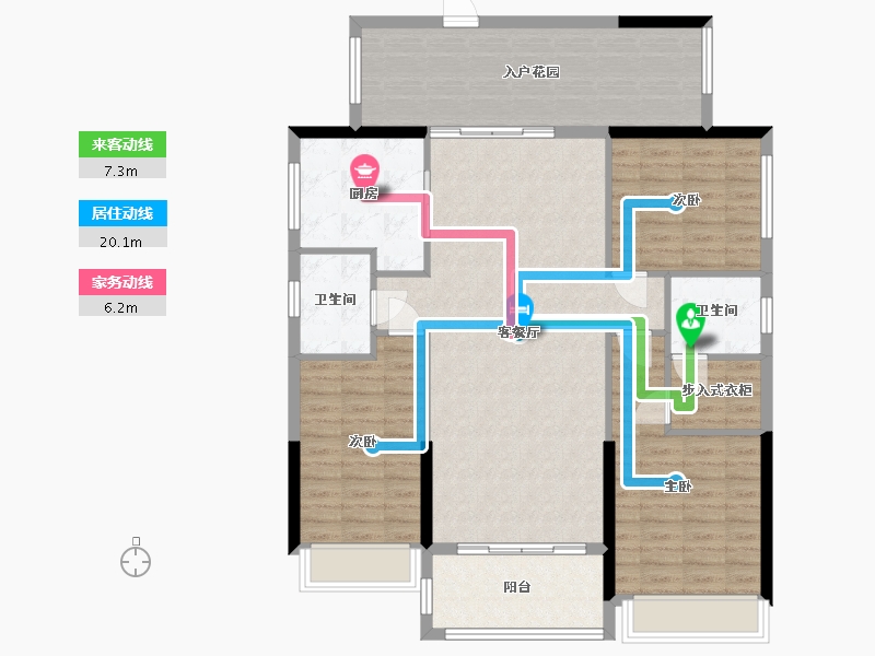 广东省-潮州市-锦峰天池-131.00-户型库-动静线